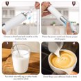 thumbnail image 4 of Electric Milk Frother Handheld Whisk Rechargeable Foam Maker 3-Speed Automatic Egg Beater Coffee Matcha Mixer, 4 of 7