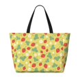 thumbnail image 2 of Xecao Floral Strawberr for versatile beach bag for women includes zipper pockets and waterproof material, ideal for vacations and adventures., 2 of 7
