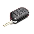 thumbnail image 3 of Vitodeco Genuine Leather Flip Key Fob Case Cover Protector Compatible for Jeep Wrangler, Gladiator (2018 - 2026 Models)(4-Button, Black/Red), 3 of 5