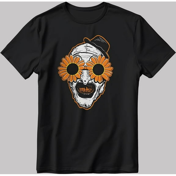 Terrifier 2 Horror Movie T-Shirt, Sunflower Clown Art
