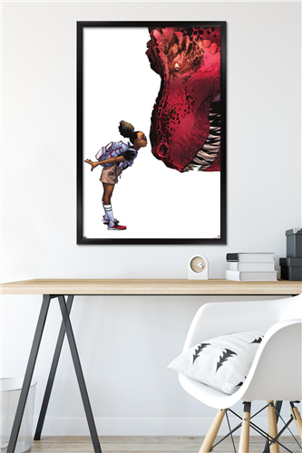 Marvel Moon Girl & Devil Dinosaur - Kiss Wall Poster, 22.375" x 34" Framed