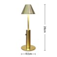 thumbnail image 2 of Baohd Dimmable Bedside Table Lamp Elegant Bar Decor Battery Powered Umbrella Gold 1Set, 2 of 5