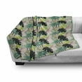 thumbnail image 2 of Botanical Soft Flannel Fleece Throw Blanket, Jungle Tropical Palm Leaves Banana Tree Pattern, Cozy Plush for Indoor and Outdoor Use, 60" x 80", Multicolor, by Ambesonne, 2 of 5