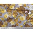 thumbnail image 3 of Soimoi Polyester Crepe Fabric Floral & Leaves Tropical Decor Fabric Printed Yard 52 Inch Wide, 3 of 3