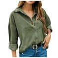 thumbnail image 1 of Tops de Otoño Para Mujer Camisa de Solapa de Manga Larga Recreativa Con Botones de Color Sólido Odeerbi ODB181527, 1 of 8