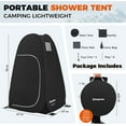 thumbnail image 3 of KingCamp Shower Tent, Pop Up Camping Privacy Tent, Portable Waterproof Dressing Changing Room Easy Setup, Toilet Tent with Carry Bag for Beach, Camping, Hiking, Black, 3 of 11