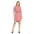 thumbnail image 1 of Vestido Corto Holgado Mujer Manga Corta Moda Casual Formal Palo de Rosa Cuello Redondo Cómodo rosa M INCÃGNITA 550417, 1 of 5