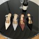 thumbnail image 2 of 2024 Primavera Nueva Hebilla de Cinturón Boca Baja Zapatos Individuales Tacones Delgados Puntiagudos para Mujer Sandalias de Tacón Alto Casuales Retro Tacón de Gato, 2 of 5