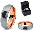 thumbnail image 4 of Tungsten Night Skyline Outdoor Camping Band Ring 7mm Men Women Comfort Fit 18k Rose Gold Dome Brushed Gray Polished, 4 of 4