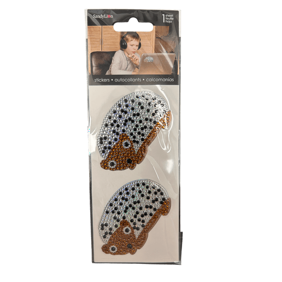 2 Pack Hedgehogs Rhinestone Stickers, Cute Spiny Wildlife Critters for Scrapbooks, Journals, DIY Crafts, More, Adorable Sparkly Animal Decor, Great for Kids, Adults