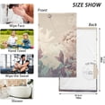 thumbnail image 2 of Coolnut Hand Towels Purple White Flower Print, Cotton Bath Towels Drying Face Hands Body Thin Water Absorbent Lightweight Quickdry Washcloth for Bathroom Ktichen Travel Gym 2 PCS 16×28 in, 2 of 6