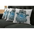 thumbnail image 5 of Ambesonne Hamsa Throw Pillow Cover 4 Pack, Evil Eye, 24", White Black and Blue, 5 of 5