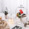 thumbnail image 5 of 10" High & 7.5" Wide Handmade Sturdy Clear Glass Cloche Dome, Bell Jar,  Tabletop Decorative Case For Plants, Trinkets, Cakes, Figurines, LED Light String, 5 of 6