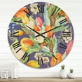 thumbnail image 2 of Designart 'Blooming Orange and White Tulips III' Traditional Wood Wall Clock, 2 of 5