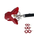 thumbnail image 5 of Juego de arnés y correa para hámster de cuero artificial, suave, fácil de usar, arnés para caminar para ratas, chaleco y correa con campanas, color rojo, 5 of 5
