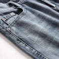 thumbnail image 5 of RYDCOT Men's Ripped Denim Shorts & Jeans Summer Casual Classic Straight Distressed Ripped Jean Shorts Size XS-6XL Light Blue, 5 of 8