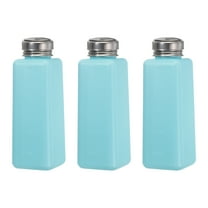 3pcs 17 Oz/500ml Alcohol Push Down Pump Dispenser Bottle Press Liquid Empty Container, Blue