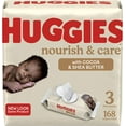 thumbnail image 3 of Huggies Nourish & Care Baby Wipes, 3 Flip-top Packs, 56 Count (168 Wipes), 3 of 11