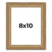 8x10 Frame Gold Solid Wood Picture Frame Width 1.25 Inches | Interior Frame Depth 0.375 Inches |