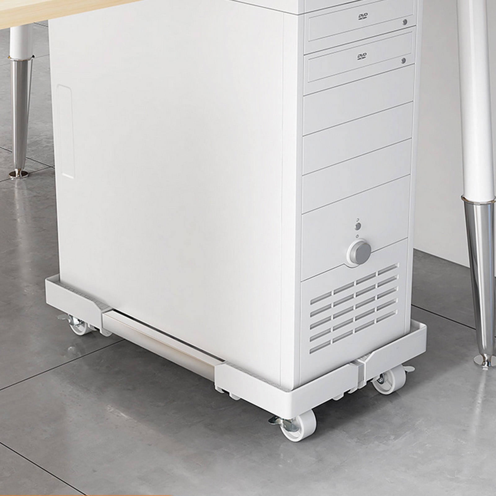 Msgweeeg Mobile Computer Tower Stand Retractable Base with Universal Wheels Rolling Caster Under Desk Organizer Adjustable Office Storage PC Case Easy Transport Home Workstation Setup