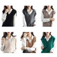 thumbnail image 2 of Jumpingount Suéter de primavera y otoño para mujer y niña, chaleco de moda portátil, Tops de punto sin mangas, chalecos informales, accesorio Prendas para la parte del cuerpo, 2 of 6