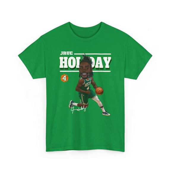 2024 Boston Jrue Holiday #4 Cartoon basketball fan gifts Unisex Cotton Tee