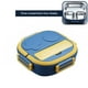 thumbnail image 5 of Bewildely Fiambrera portátil de acero inoxidable con aislamiento de alimentos, contenedor de almacenamiento fresco, compartimentos, cajas Bento para Mostrada Azul 3 Compartimentos Bewildely HA067324-01, 5 of 6