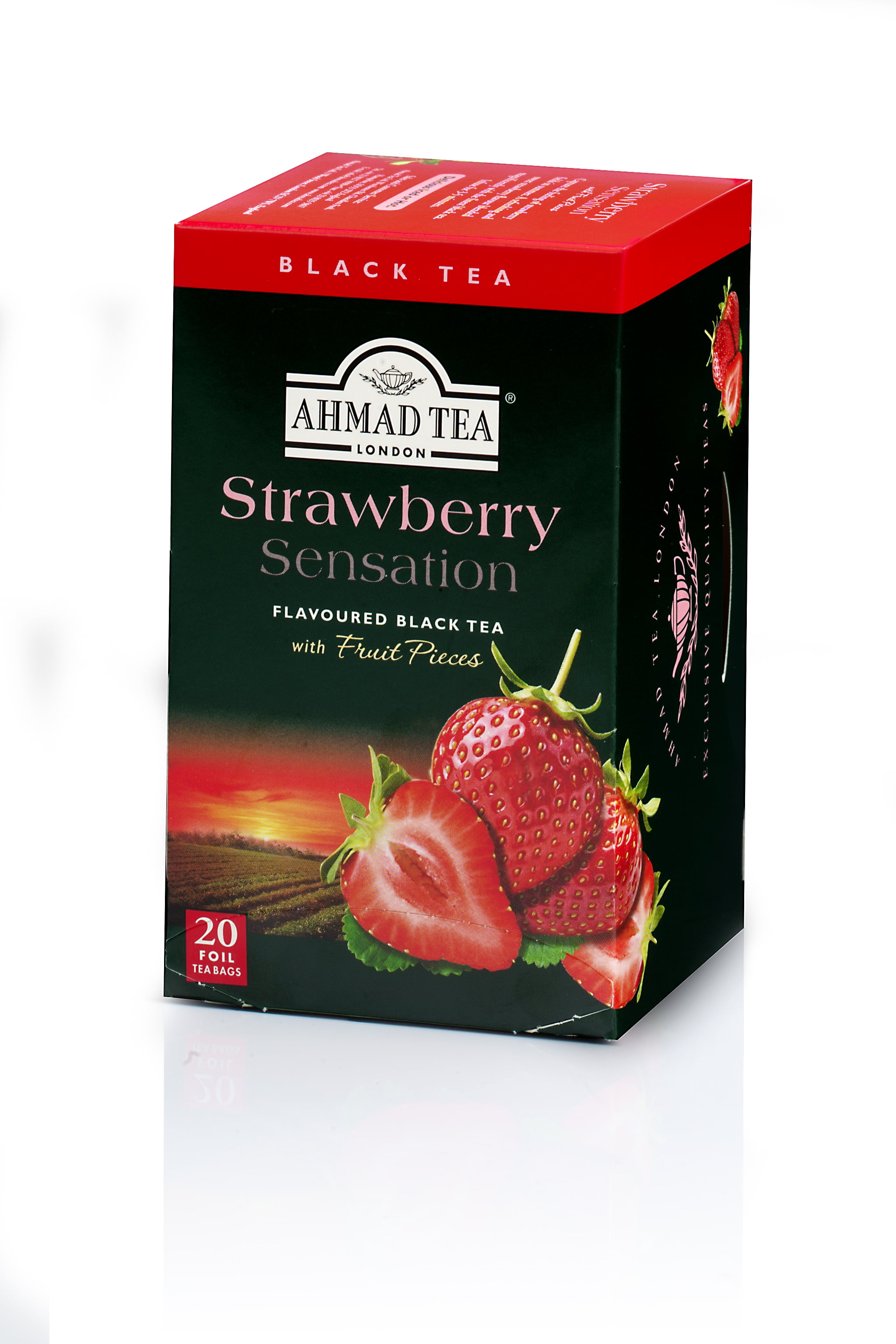 Ahmad Tea Strawberry Sensation Black Tea Bags, 120 Ct (6 Boxes of 20