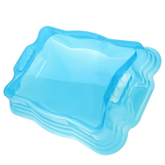 EASTINStadium Ensemble de Bataille en Goutte Plateau Sensoriel avec Couvercle pour Tout-Petits Bac à Sable Portable Jouet Plateau en Plastique pour Enfants 3 4 5 6 Remplir de Sable Eau Bleu
