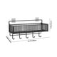 thumbnail image 3 of Cesta de Pared de Metal Negro | Organizador de Almacenamiento de Hierro de 36 X 15 X 13 Cm | Especiero de Cocina y Soporte para Artículos de Aseo de Baño | Estante Colgante con Ganchos | Incluye Acce, 3 of 7