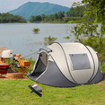 thumbnail image 4 of COTINSE Instant Pop Up Camping Tent, 4 Person Waterproof Family Tent with Front Awning, Dual Mesh Doors, Storage Pockets and Carry Bag for Camping, Traveling, Khaki, 4 of 8