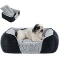 thumbnail image 1 of Washable Dog Bed with Removable Cushion for Medium Small Dogs Easy to Wash Pet Sofa Bed with Side Rectangle Bolster Cat Bed Calming Cuddle Puppy Bed Slip Bottom CM, 1 of 6