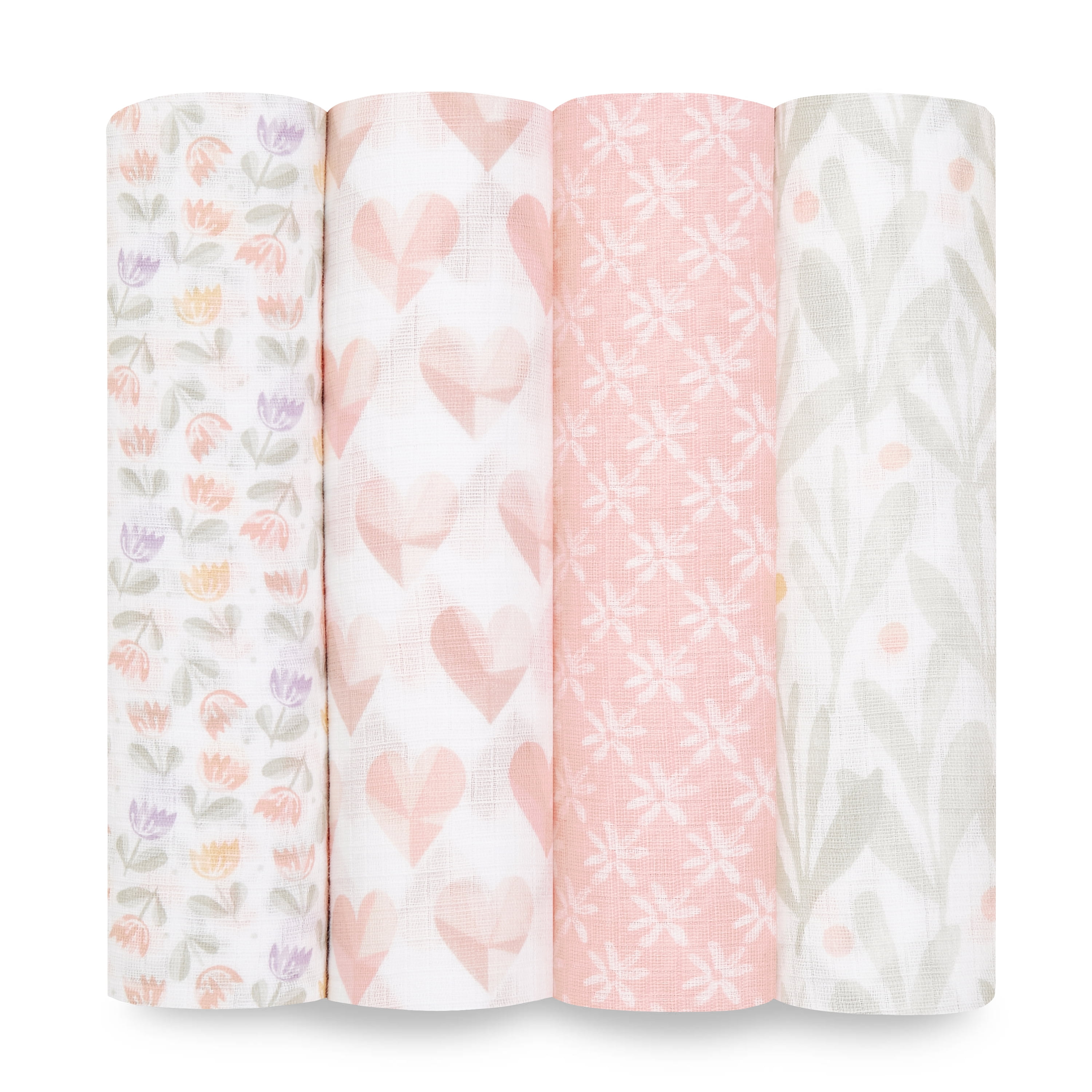 aden + anais essentials - piece of my heart swaddles - 4-pack