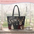 thumbnail image 7 of HUIACONG Christmas Reindeer Snow Print Structured Quilted Tote Bag, Plush Padded Handle Large Capacity Shoulder Handbag for Winter Holiday Shopping Travel Daily Use, 7 of 7