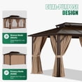 thumbnail image 4 of Clouddwell 10'x14' Hardtop Gazebo - Polycarbonate Double Roof with Netting & Curtains for Patio, Garden Sun Protection,Brown, 4 of 8