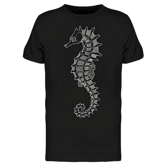 Seahorse Hand Drawing Sketch T-Shirt Men -Image by Shutterstock, Male Medium
