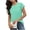 #236-Green, variant on Craaazy Women's Relaxed Fit Crew Neck Blouse, Solid Color Short Sleeve Pleated Top, Loose Comfy Casual Tee for Spring & Summer Gifts