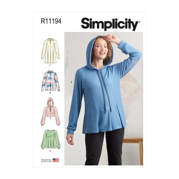 Simplicity Sewing Pattern R11194 (9384) - Misses' Sweatshirts, Size: H5 (6-8-10-12-14)