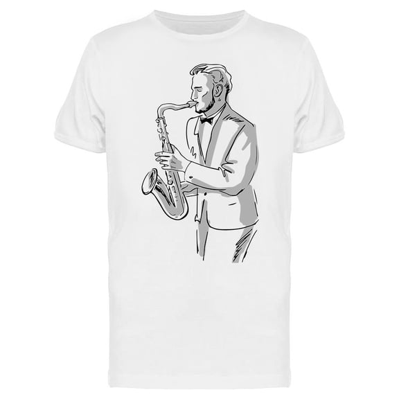Musician With A Saxophone  T-Shirt Men -Image by Shutterstock, Male XX-Large