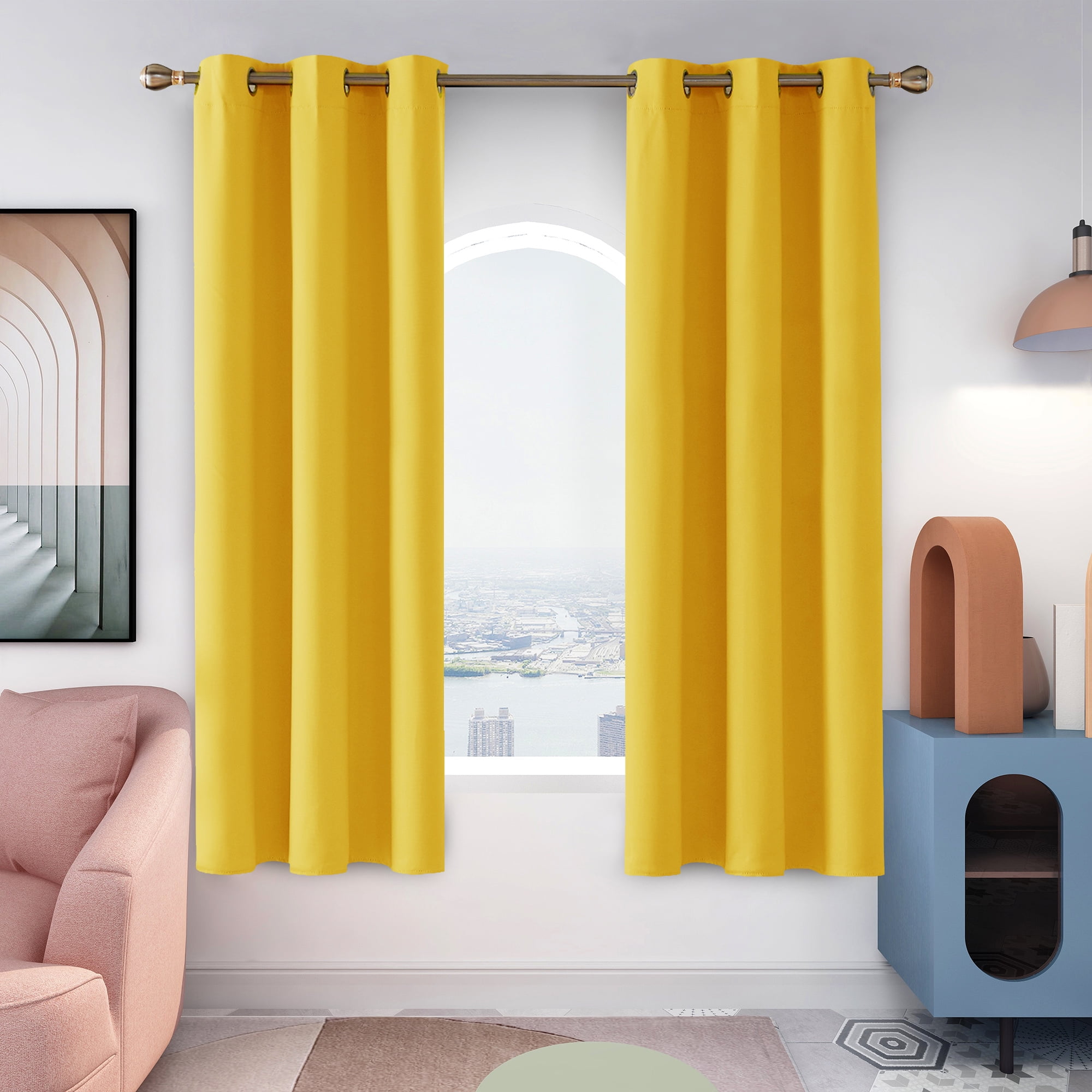 Deconovo Room Darkening Blackout Curtains with Grommets Light Blocking