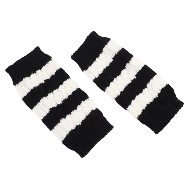 LOLIPPYY 1 Pair Fingerless Knitted Gloves Protective Cover White for Golfing