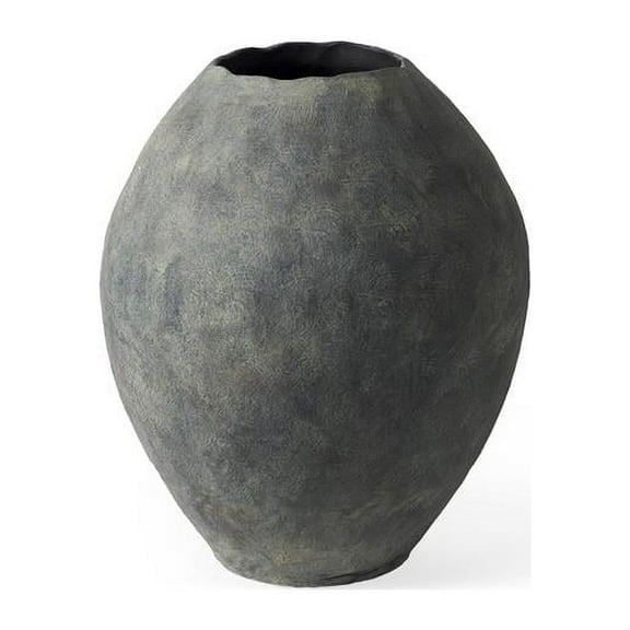 HomeRoots 392192 23 in. Kyros Gray Earthy Ceramic Oval Vase