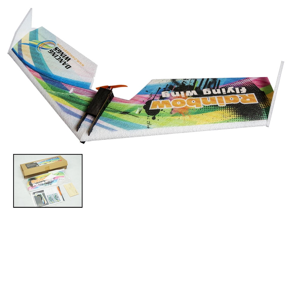 Goolsky Dancing Wings Hobby E0511 Rainbow Flying Wing V2 RC Avión 800mm Envergadura Delta Wing Tail-Pusher Kit de avión