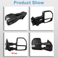 thumbnail image 2 of ECCPP Tow Mirrors Towing Mirrors fit for 2015-2019 for F150 Pickup Truck with Left Right Side Power Adjusted Heated Turn Signal Puddle Light with Black Housing with The Conversion Plug, 2 of 4