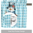 thumbnail image 6 of Snowman Christmas Kitchen Curtains and Valances Set, Let It Snow Winter Holiday Windows Treatments Tiers Short Curtains for Small Windows Cafe /Living Room/ Bedroom 54x24 in Blue White Buffalo Plaid, 6 of 6