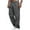 Gray, variant on Men Plus Size Pants ,Solid Multiple Pockets Tether Closure Outdoor Straight Type Fitness Pants Cargo Pants Trousers