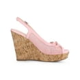 thumbnail image 3 of BLISSFUL STEP Women's Shoes Floral Lace Platform Peep Toe Wedge Heel Sandals Pink 8, 3 of 7