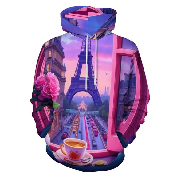 Teacup with Floral Design 3d Sweatshirts Hoodie Fashion Casual Personality Men's Women Street Hoodie Pullovers Long Sleeve Comfortable Top