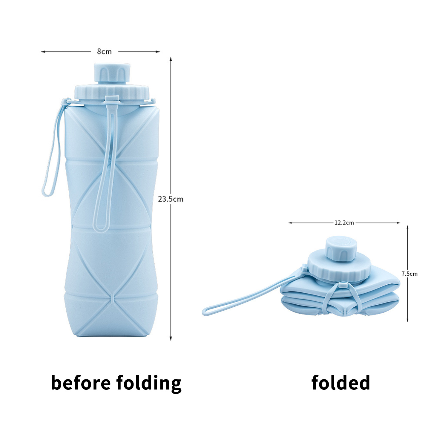 Collapsible Water Bottle 800ml– Ultralight, Leak-Proof, BPA-Free, Filter Compatible Travel & Hiking Flask