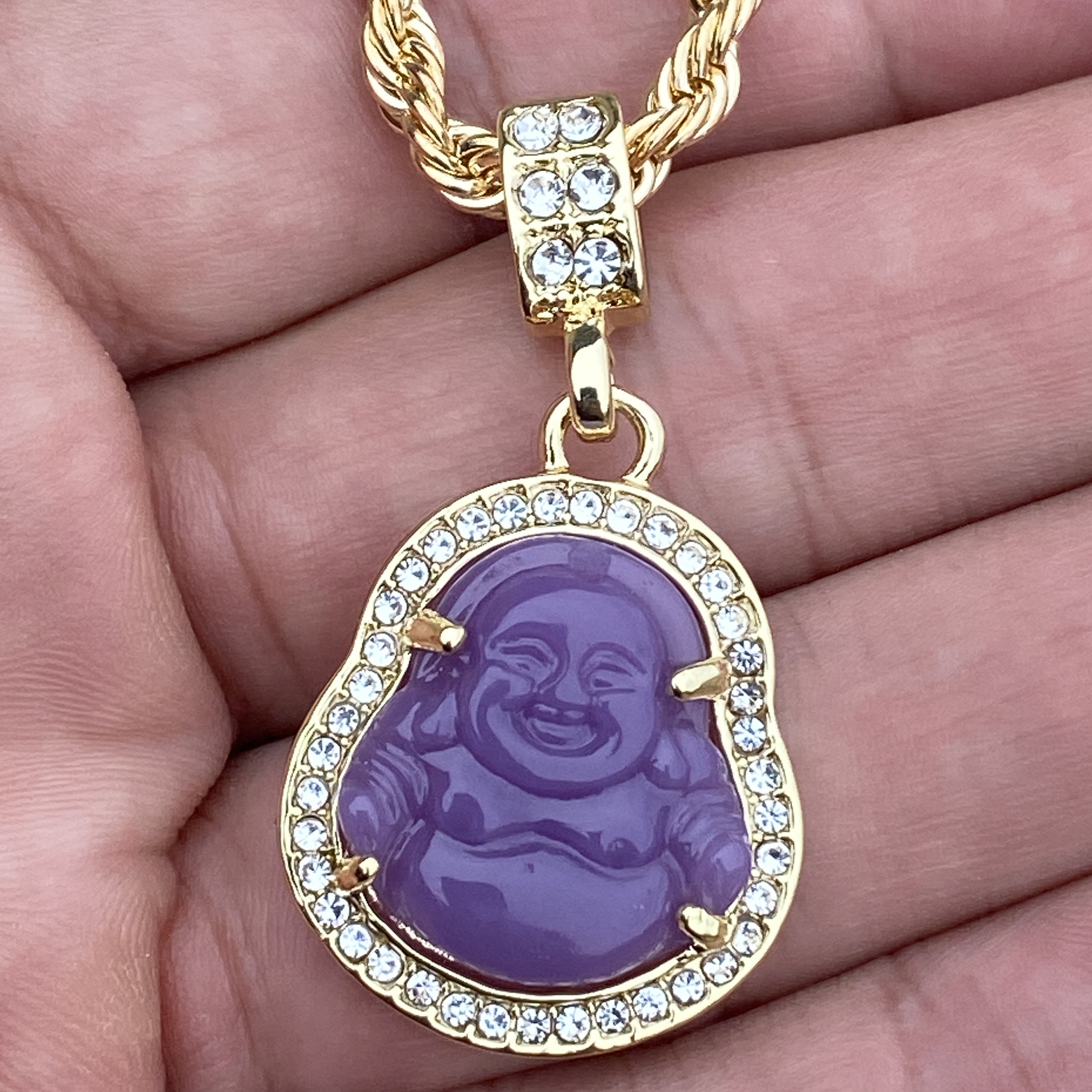 Purple buddha hotsell necklace